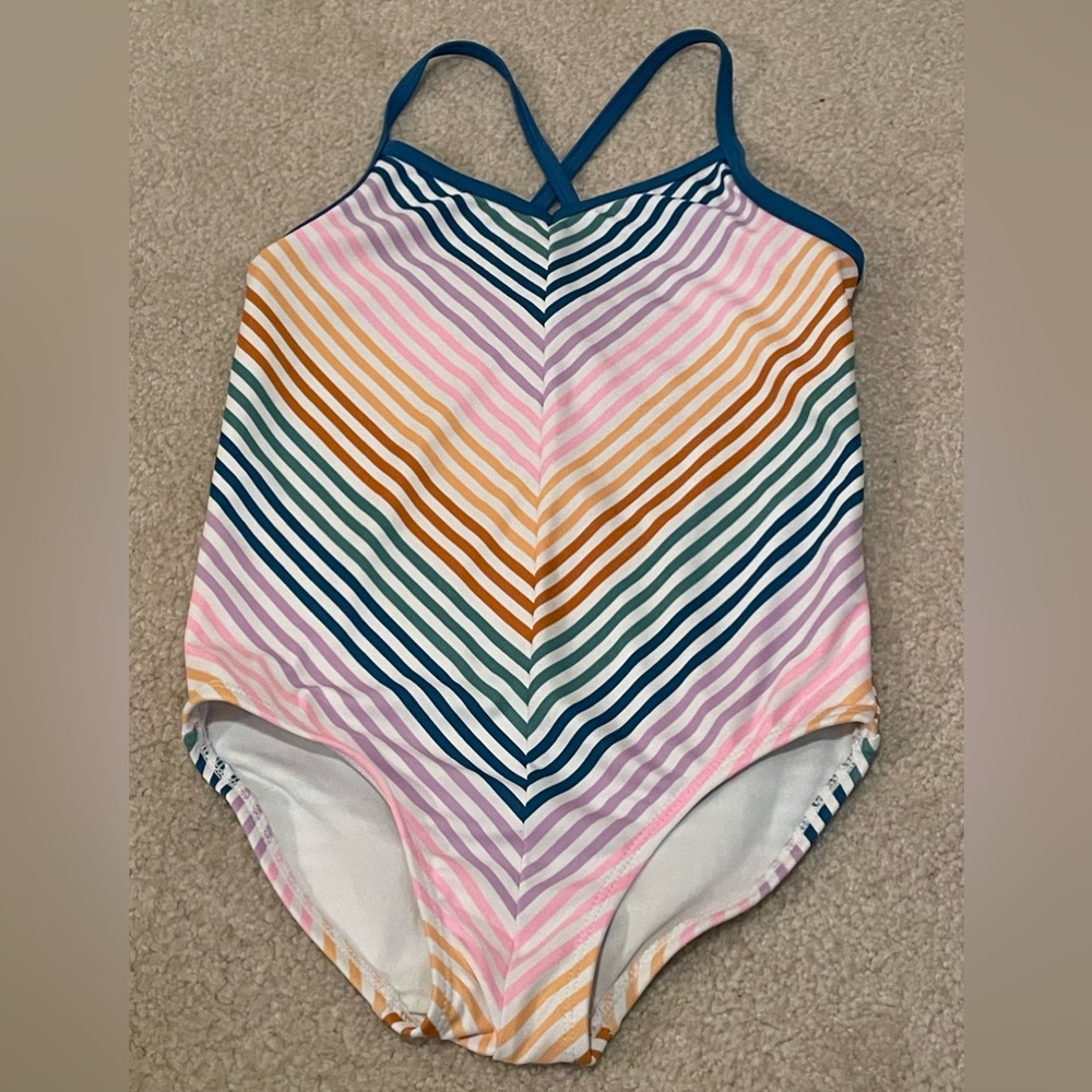 OshKosh B'gosh Multi Color Striped Girls Swimsuit